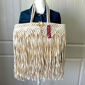 NWT, Merona brand, fringe beach bag